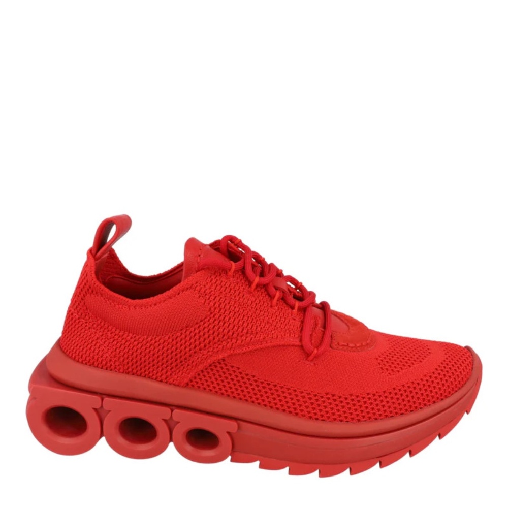 $995 NIB FERRAGAMO NIMA KNIT Men’s Low Top Sneakers Red Size 9.5